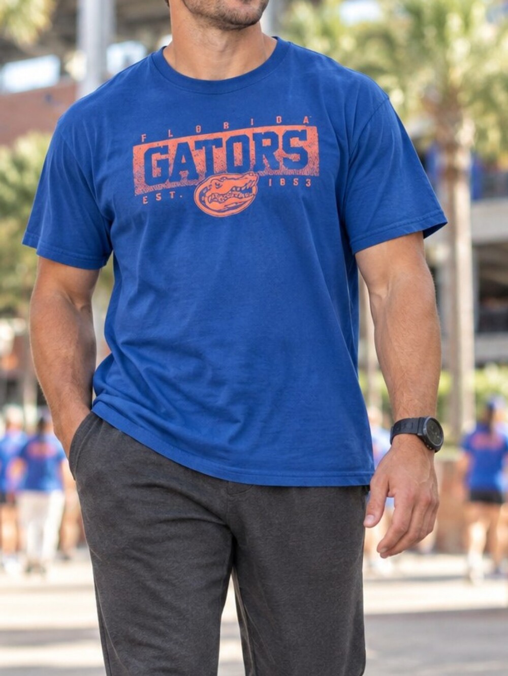 Florida Gators T Shirt XL Blue Orange NCAA Football Cotton Collegiate Sporty
